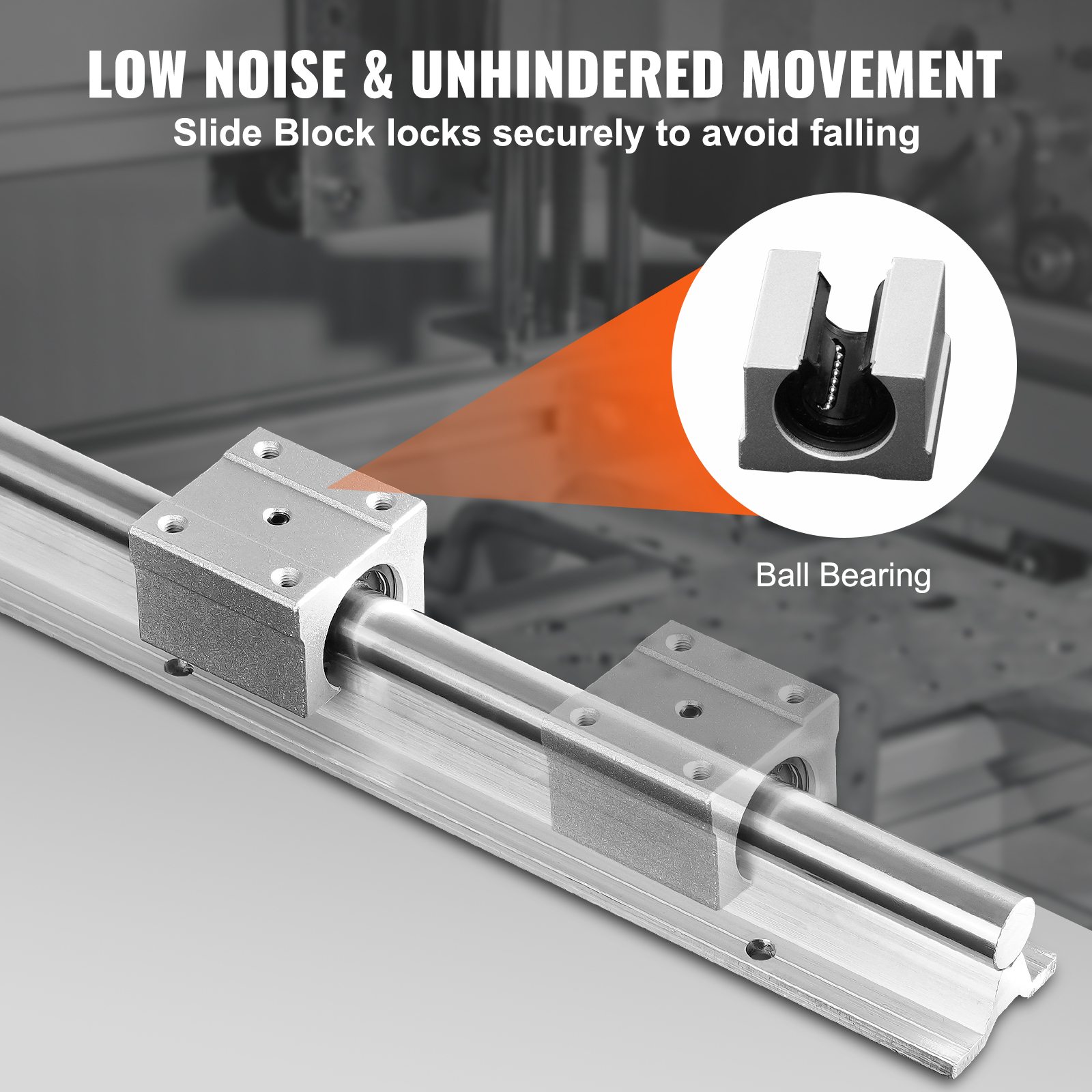 2PCS SBR/SFC Linear Guide Rail Slide Rail 4 PCS Bearing Block Rail Support - Produktbild 3