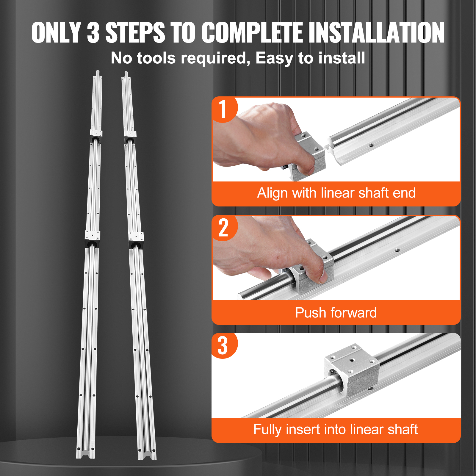 2PCS SBR/SFC Linear Guide Rail Slide Rail 4 PCS Bearing Block Rail Support - Produktbild 5