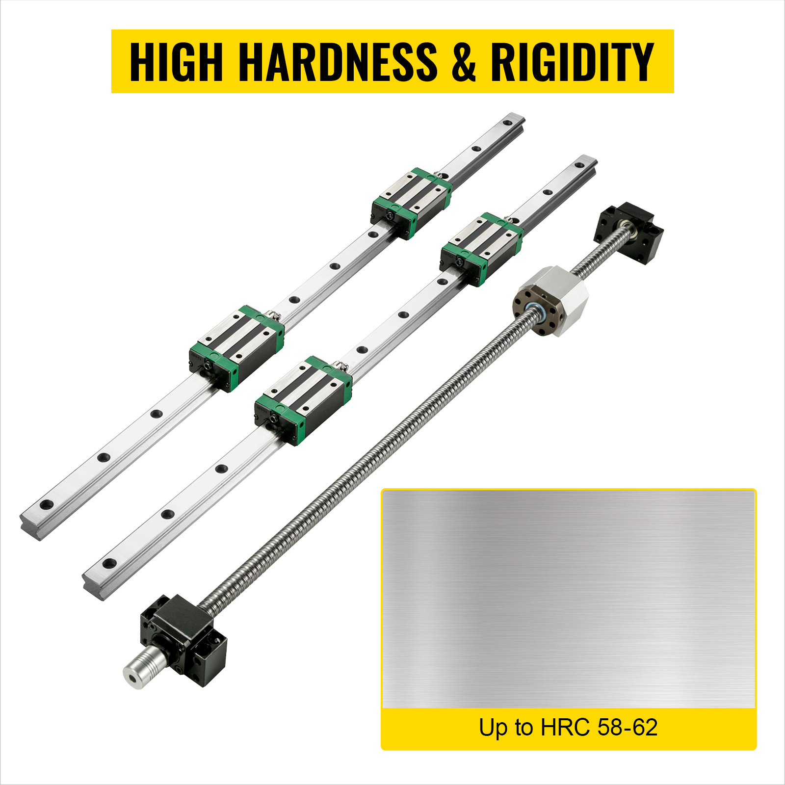 VEVOR Linear Guide Rail 2Pcs HGR20-1500mm Linear Slide Rail with 1Pcs RM1605-1500mm Ballscrew with BF12/BK12 Kit Linear Slide Rail Guide Rail Square for DIY CNC Routers Lathes Mills