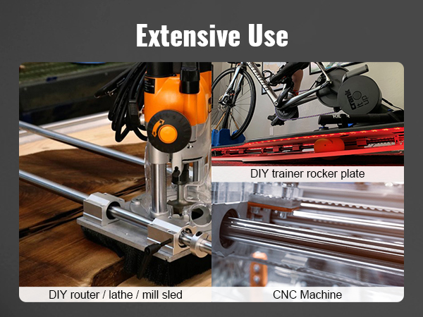 VEVOR Linear Guide Rail Set, SFC16 1000mm, 2 PCS 39.4 in/1000 mm SFC16 Guide Rails 4 PCS SC16 Slide Blocks 4 PCS Rail Supports, Linear Rails and Bearings Kit for Automated Machines CNC DIY Project