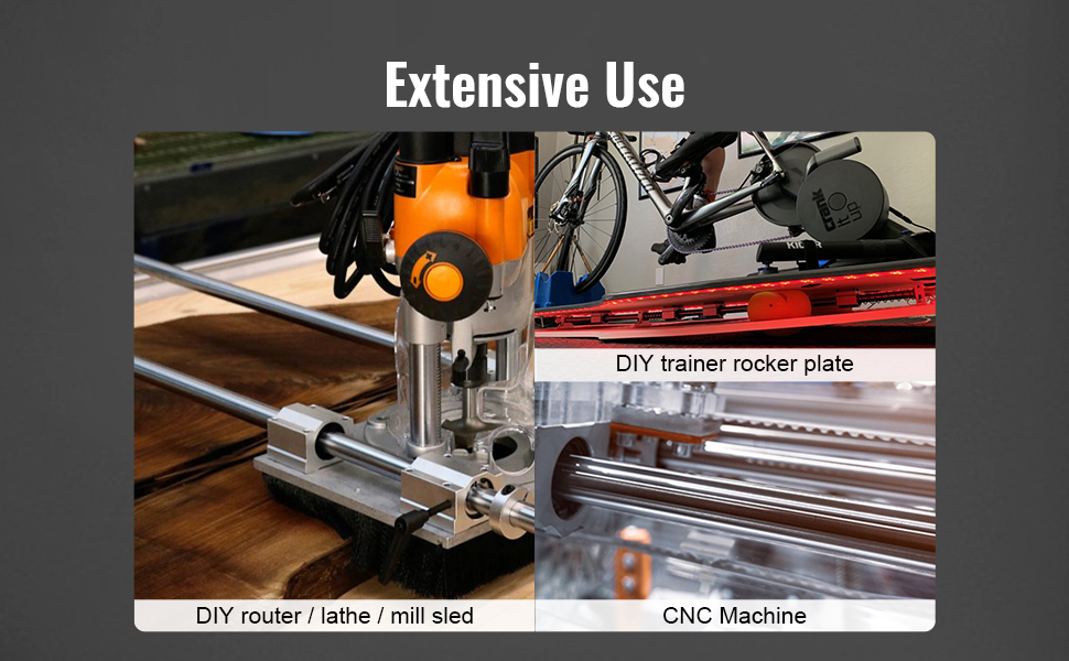 VEVOR Linear Guide Rail Set, SFC20 1000mm, 2 PCS 39.4 in/1000 mm SFC20 Guide Rails 4 PCS SC20 Slide Blocks 4 PCS Rail Supports, Linear Rails and Bearings Kit for Automated Machines CNC DIY Project
