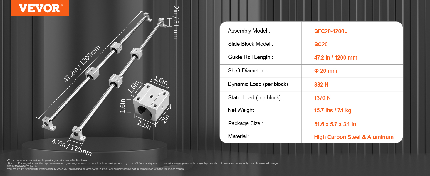 Linear Guide Rail,SFC20,1200mm