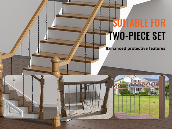 VEVOR Staircase Metal Balusters, 44'' x 1/2