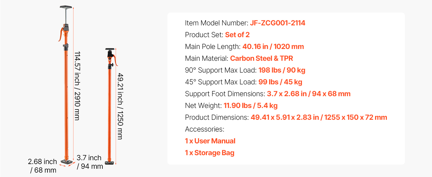 2 pack support poles