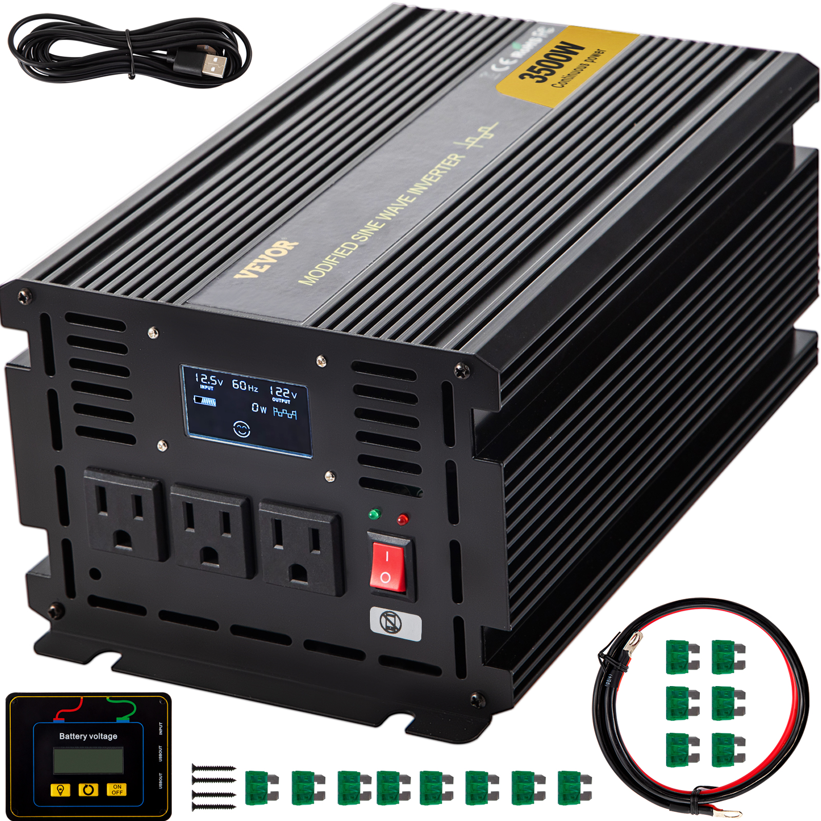 5000W Power Inverter,Modified Sine Wave,DC12V to AC120V