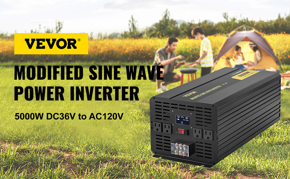 Vevor Power Inverter 5000w Modified Sine Wave Inverter Dc 36v To Ac 120v Car Converter With