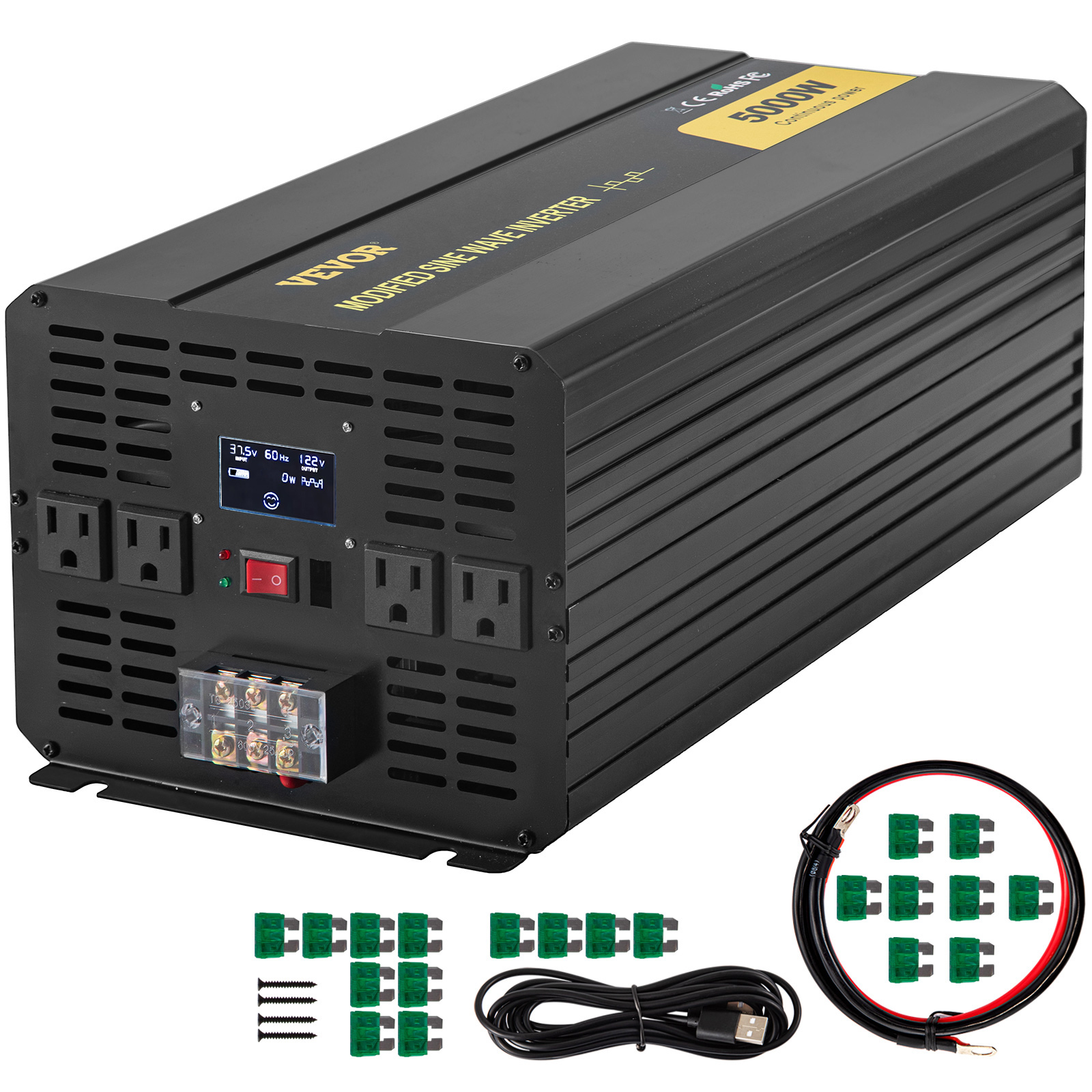 5000w LF pure sine wave power inverter dc 24v/ac110v/battery charger/power tool 