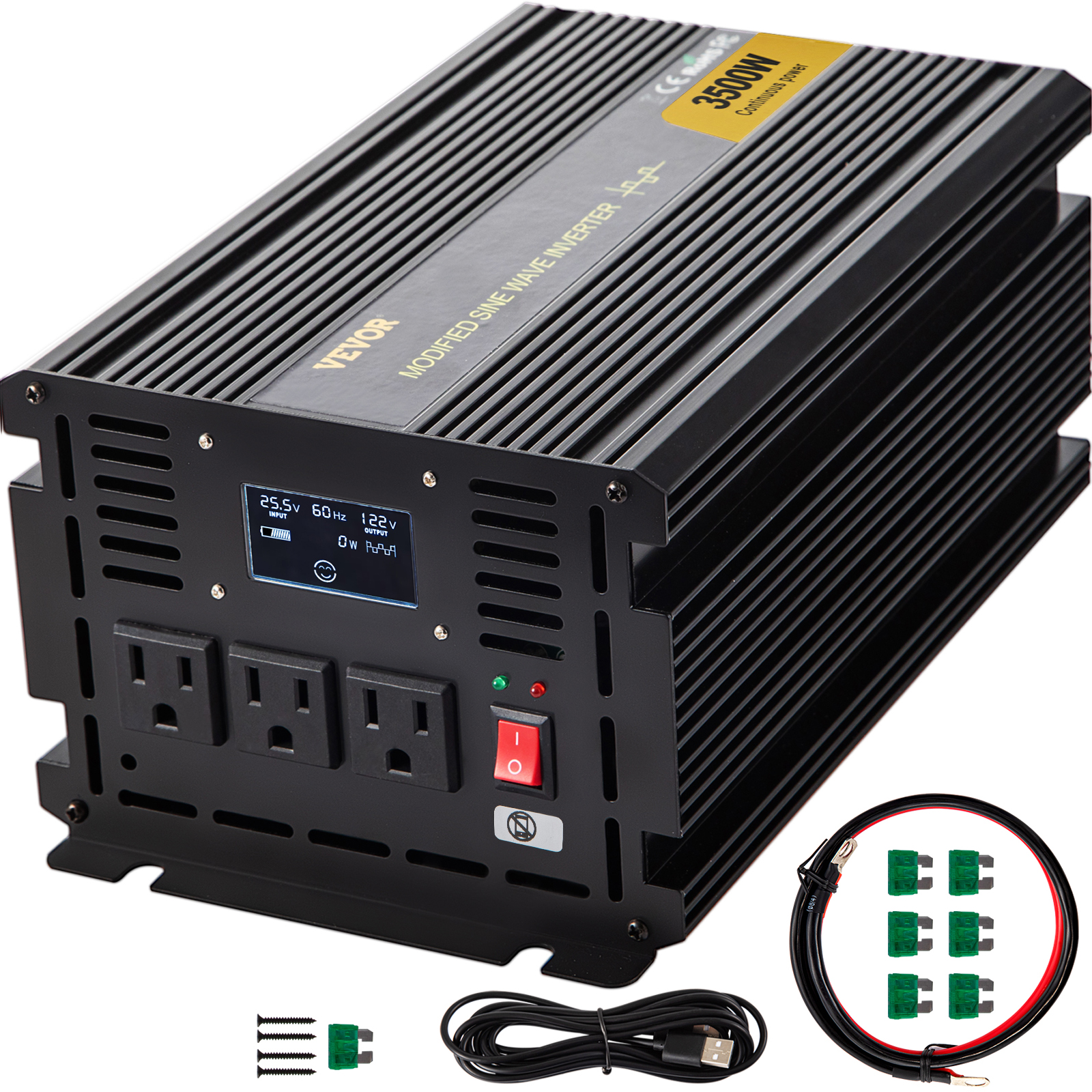 6000W Power Inverter,Modified Sine Wave,DC12V to AC120V