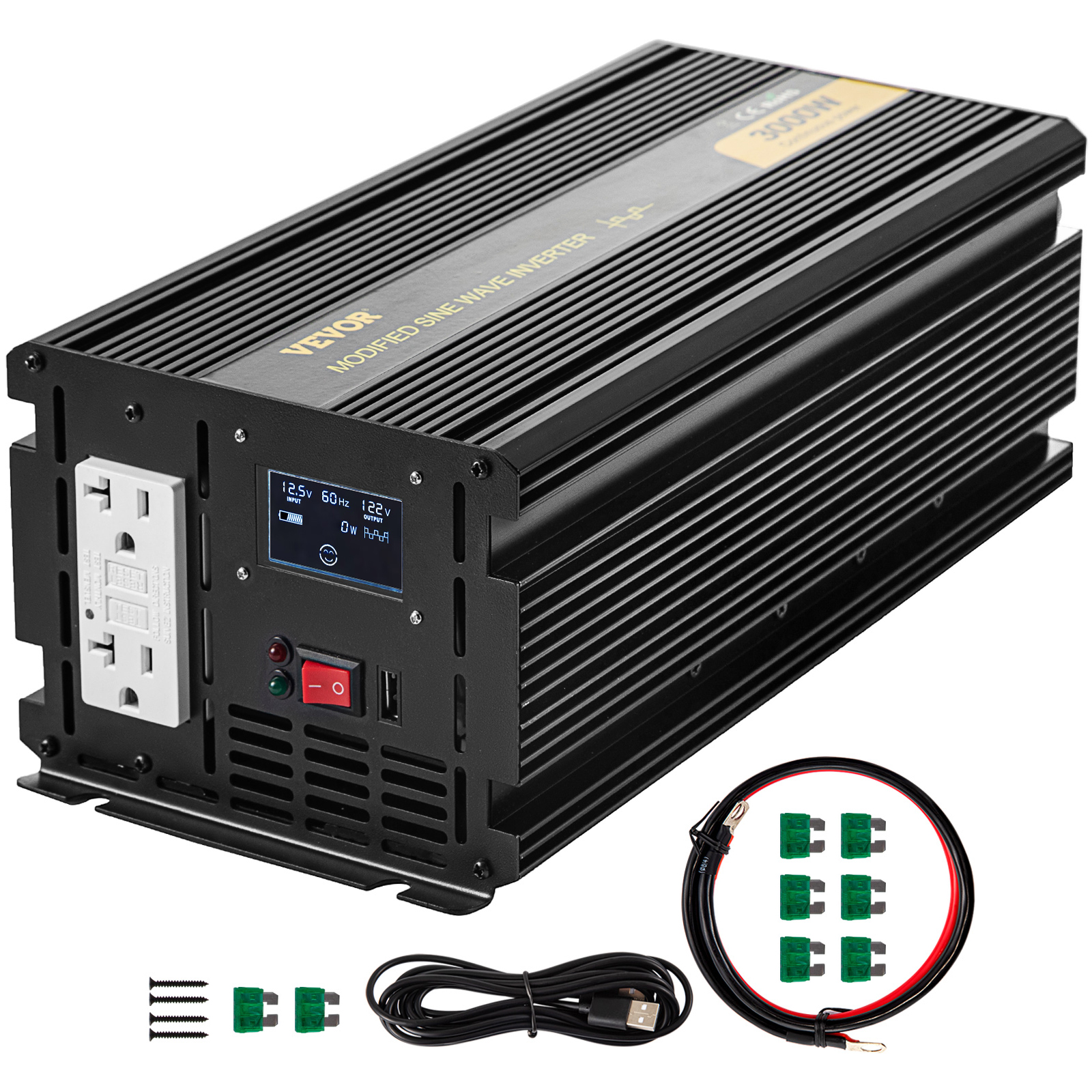 6000W Power Inverter,Modified Sine Wave,DC12V to AC120V