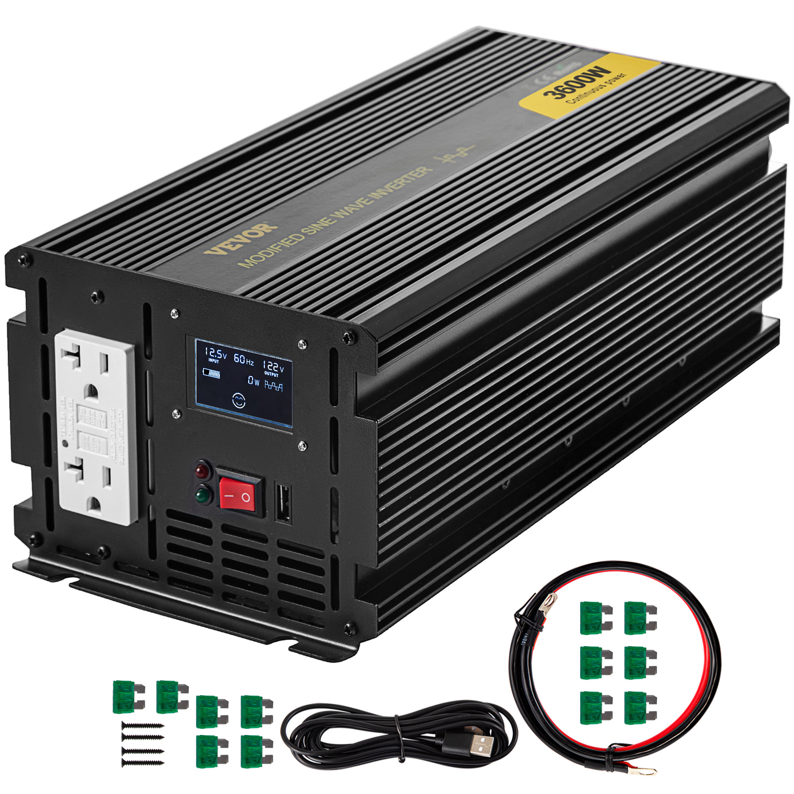 6000W Power Inverter,Modified Sine Wave,DC12V to AC120V