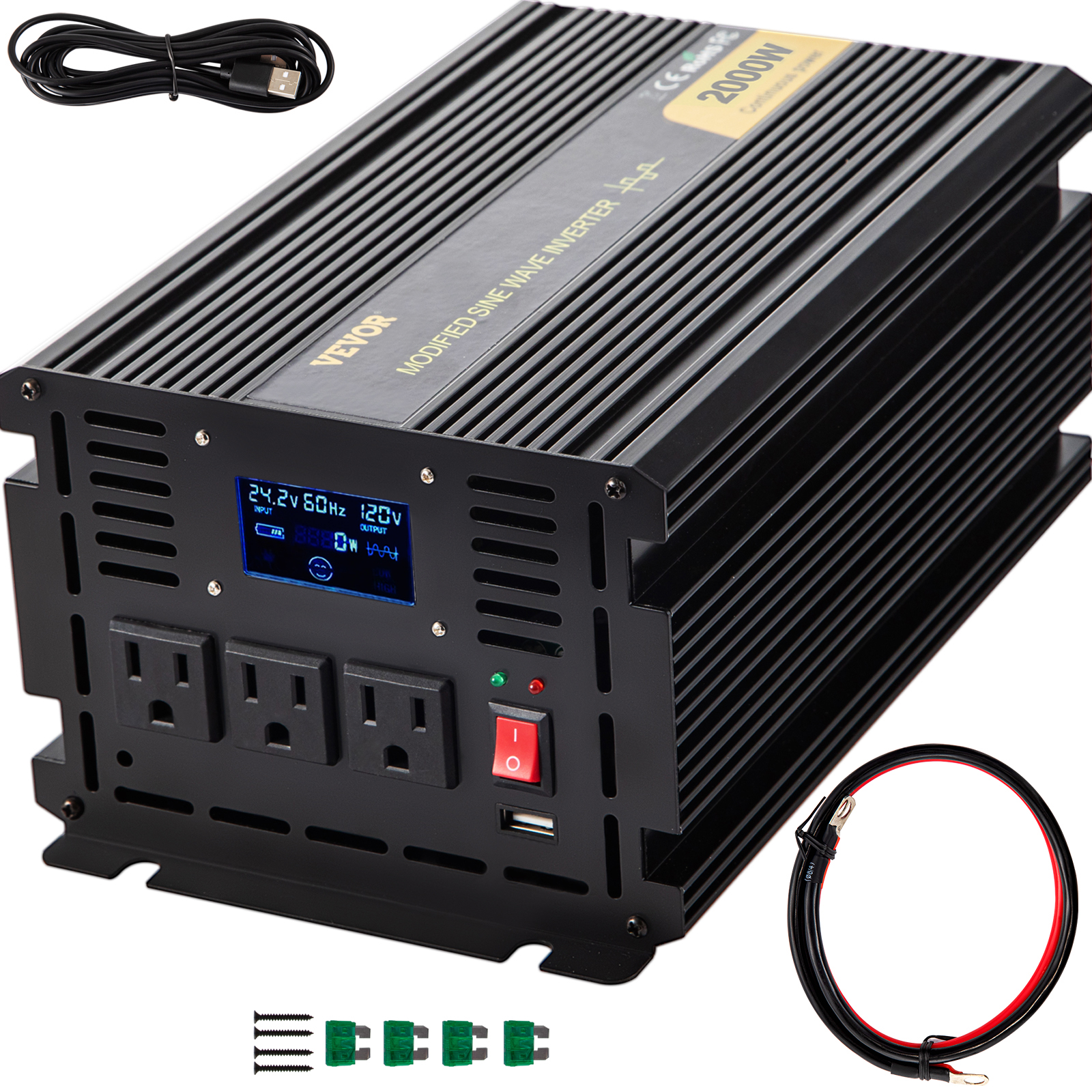 6000W Power Inverter,Modified Sine Wave,DC12V to AC120V