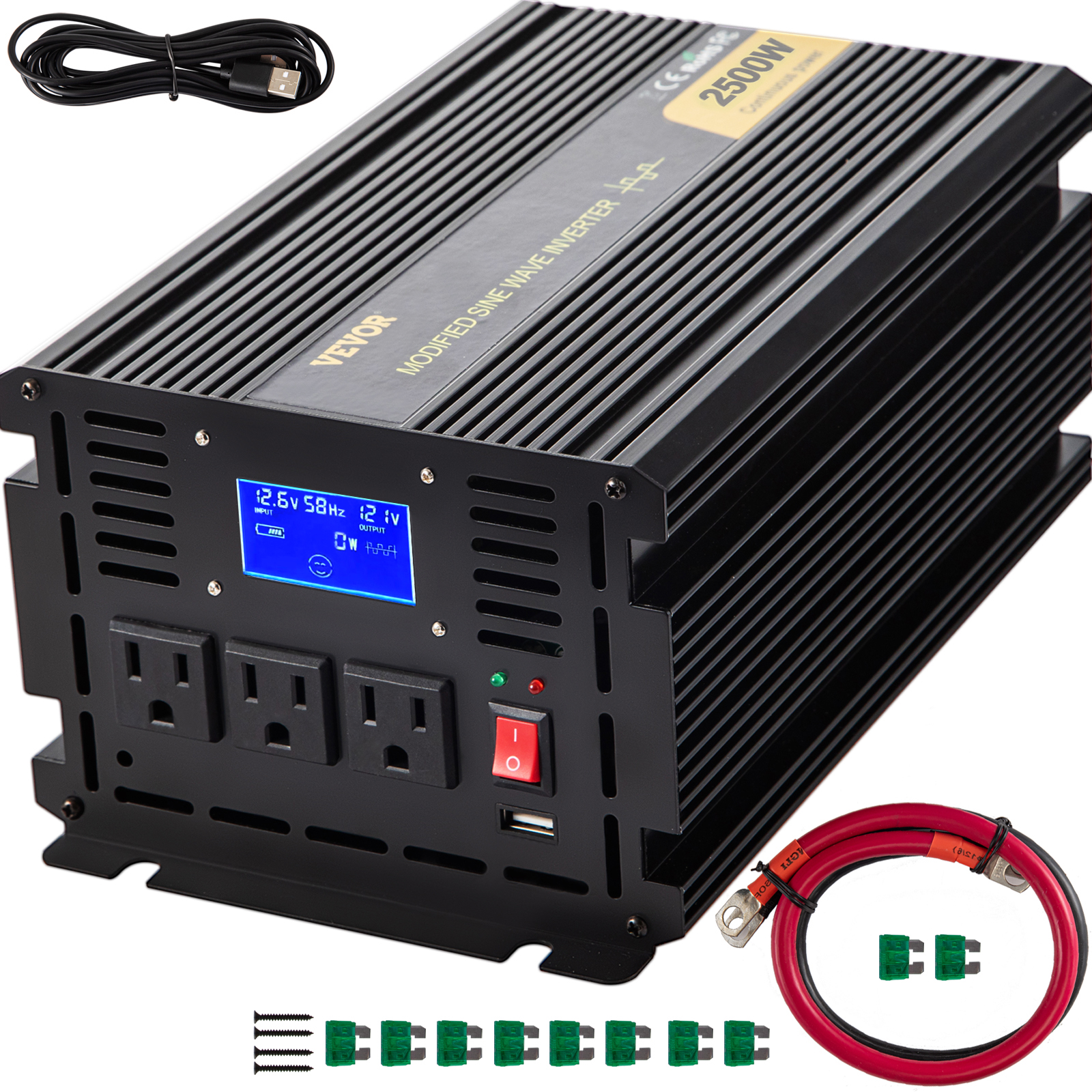 6000W Power Inverter,Modified Sine Wave,DC12V to AC120V