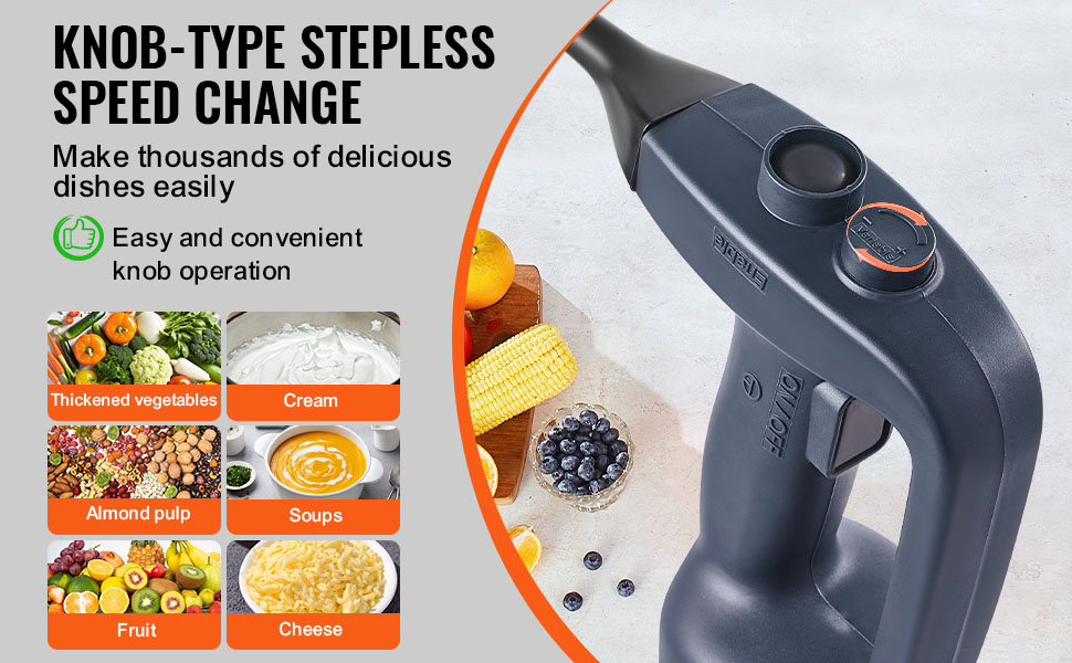 VEVOR Commercial Immersion Blender, 350W Heavy Duty Hand Mixer, 12 inch