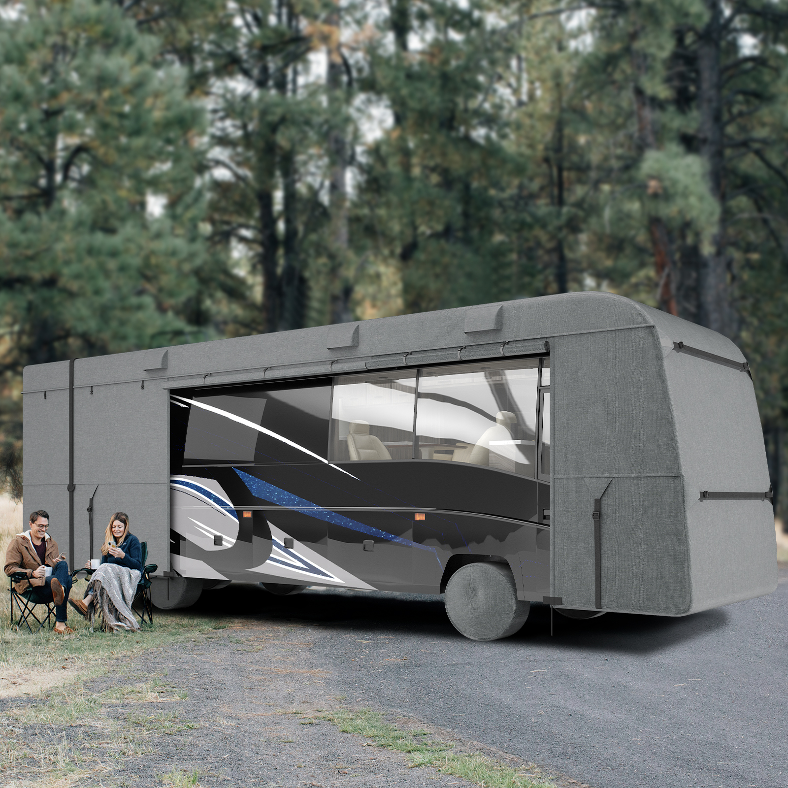 Travel Trailer RV Covers ClassA 18-40ft Motorhome Cover 4-Ply Nonwoven/Oxford - Picture 106 of 122