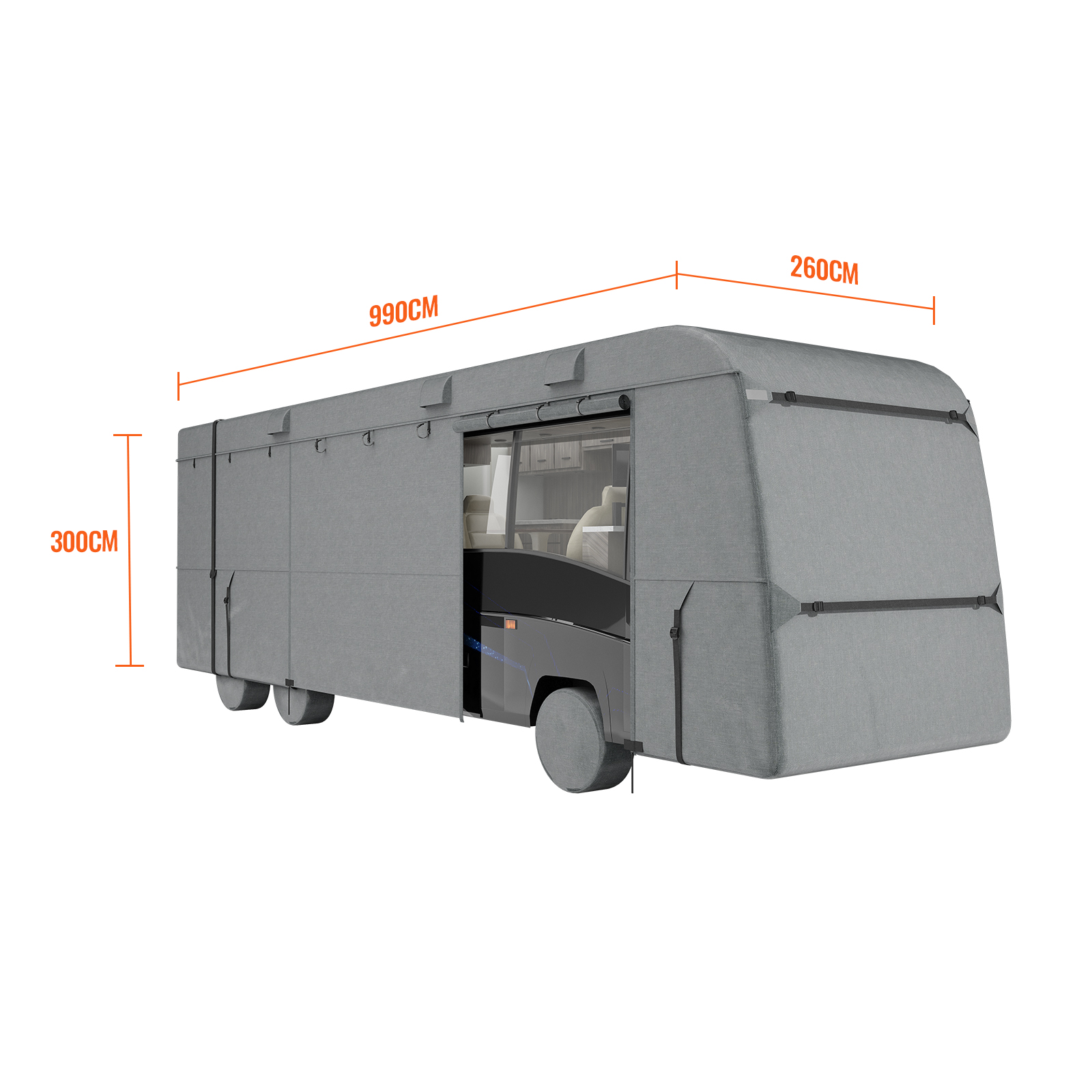 Travel Trailer RV Covers ClassA 18-40ft Motorhome Cover 4-Ply Nonwoven/Oxford - Picture 107 of 122