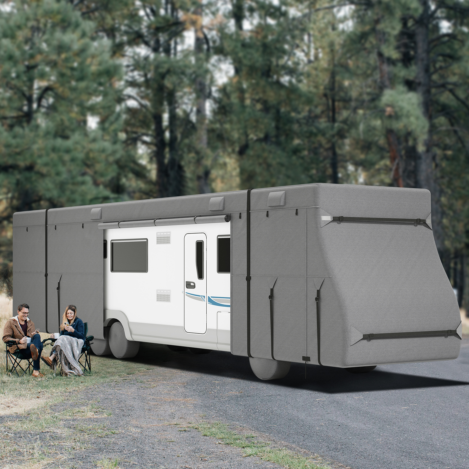 Travel Trailer RV Covers ClassA 18-40ft Motorhome Cover 4-Ply Nonwoven/Oxford - Picture 118 of 122