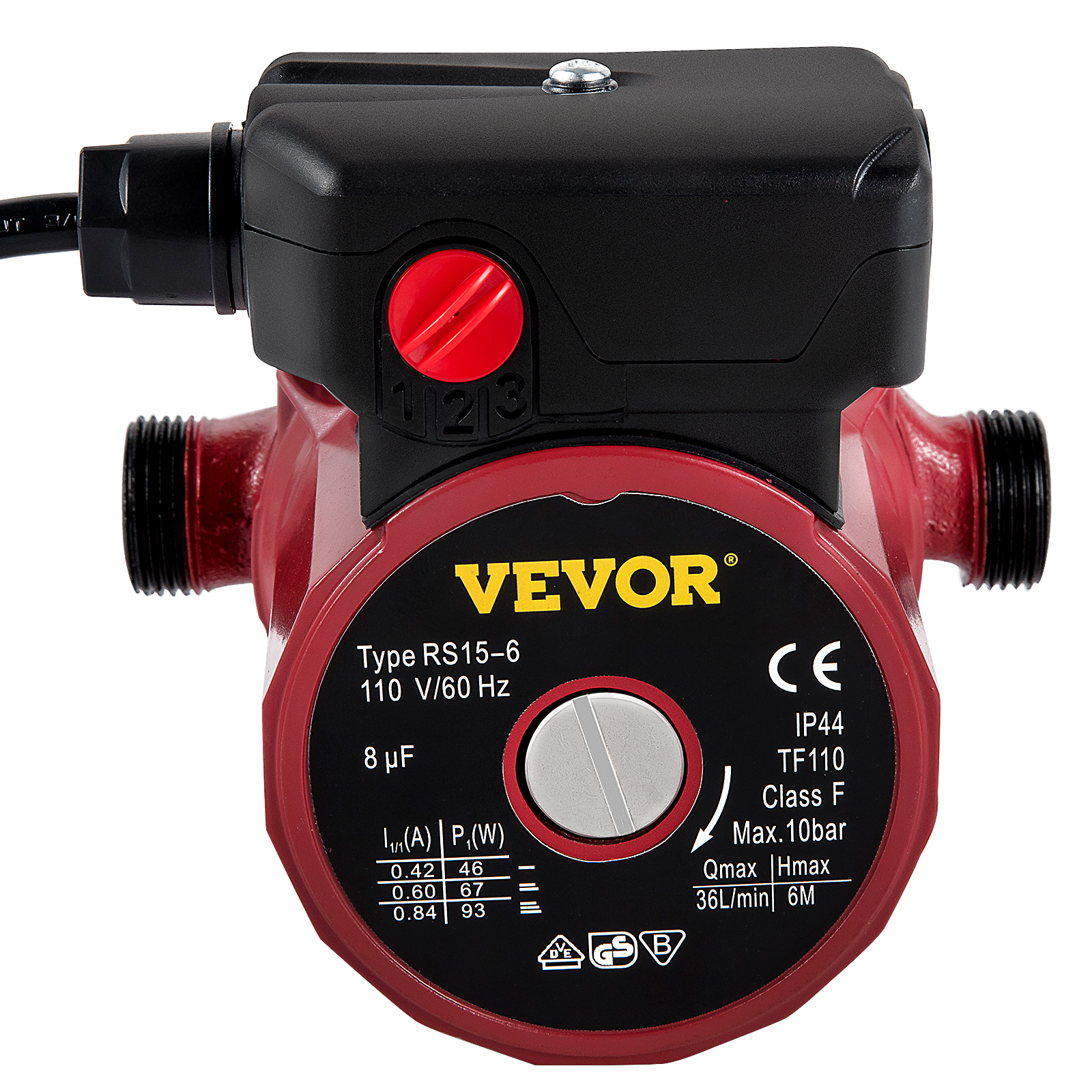 VEVOR Hot Water Circulation Pump Recirculating Pump 46-93/120/245W NPT 3/4" / 1"