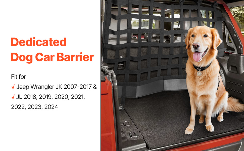 Car Pet Dog Barrier Front Seats Weave Net for Jeep Wrangler JK