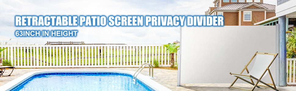 Toldo lateral retráctil, toldo de pantalla lateral retráctil para patio,  pantalla divisora de privacidad plegable, divisor de habitación, balcón