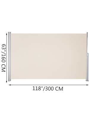 VEVOR Beige Retractable 63'x118'' Awning-Rugged Full Aluminum Rust ...