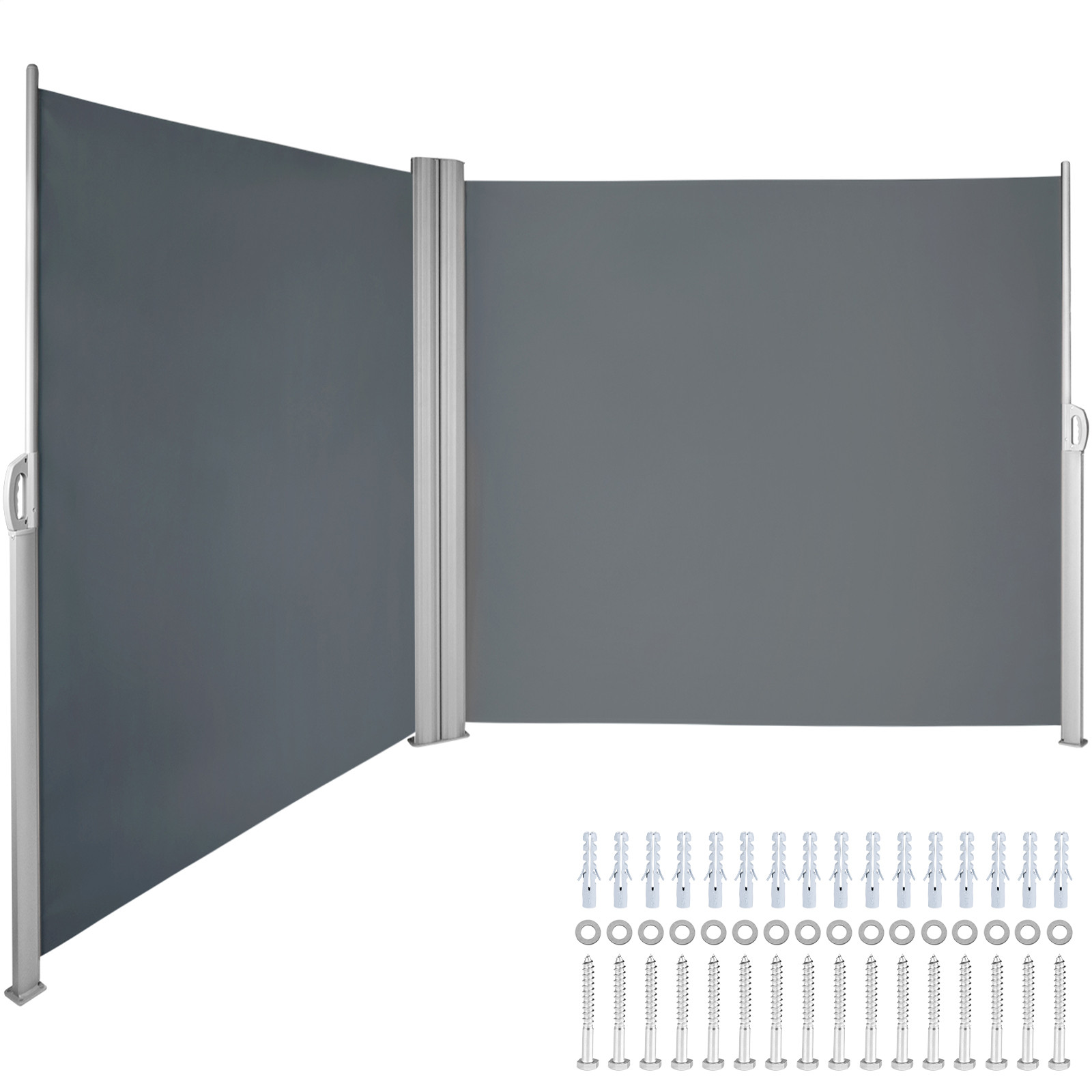 Terrace Side Awning Screen Retractable Patio Wall Shade Blind Privacy Roll-back 