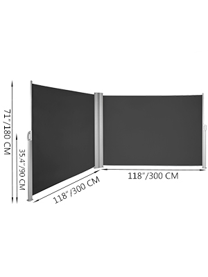 SONGMICS - DOUBLE STORE LATÉRAL 200 X 600CM ABRI SOLEIL PARAVENT