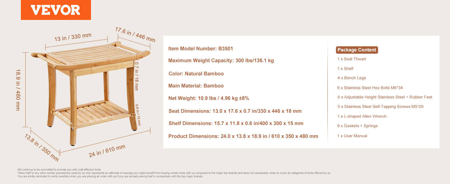 Shower bench,bamboo,waterproof
