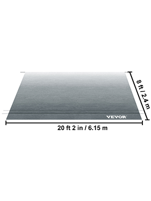 VEVOR RV Awning, Awning Replacement Fabric 21 FT, Gray Fade RV Awning Replacement, 15oz Vinyl Material Replacement Awning, Sun Shade and Waterproof Replacement Fabric Size: 20 ft 2 in
