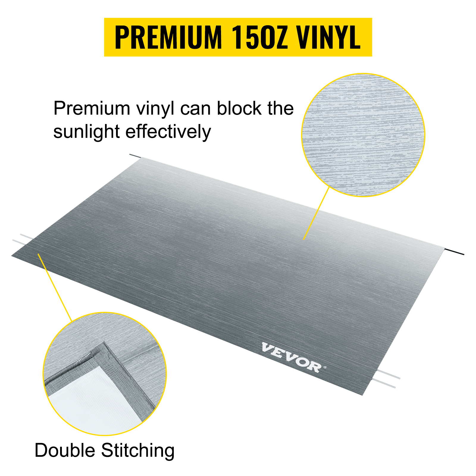VEVOR RV Awning, Awning Replacement Fabric 21 FT, Gray Fade RV Awning Replacement, 15oz Vinyl Material Replacement Awning, Sun Shade and Waterproof Replacement Fabric Size: 20 ft 2 in