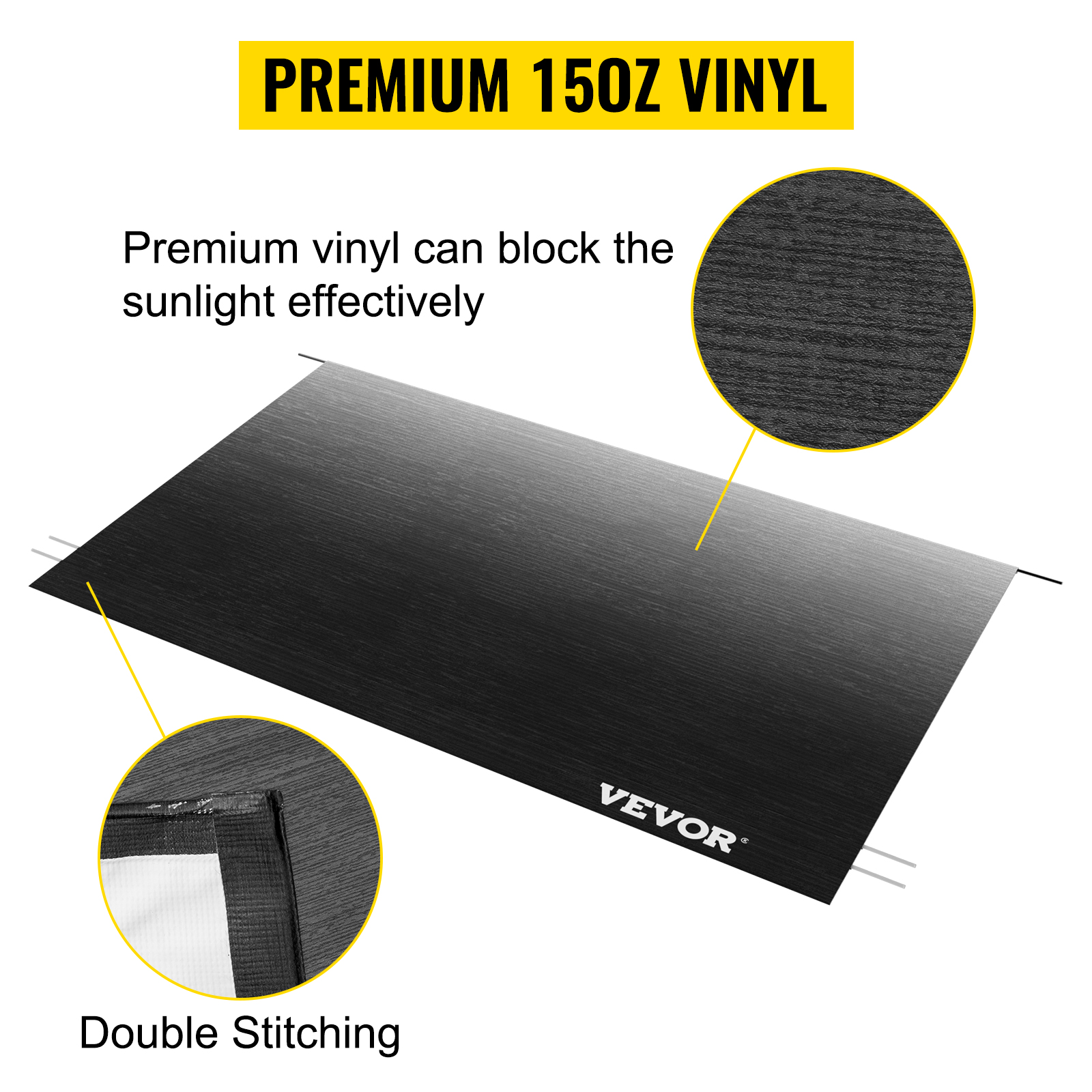 VEVOR RV Awning 20 ft, Awning Replacement Fabric 19 ft 2 in, Premium Grade Waterproof Vinyl, Universal Outdoor Canopy RV Replacement Fabric for Camper, Trailer,and Motor Home Awnings, Charcoal Fade