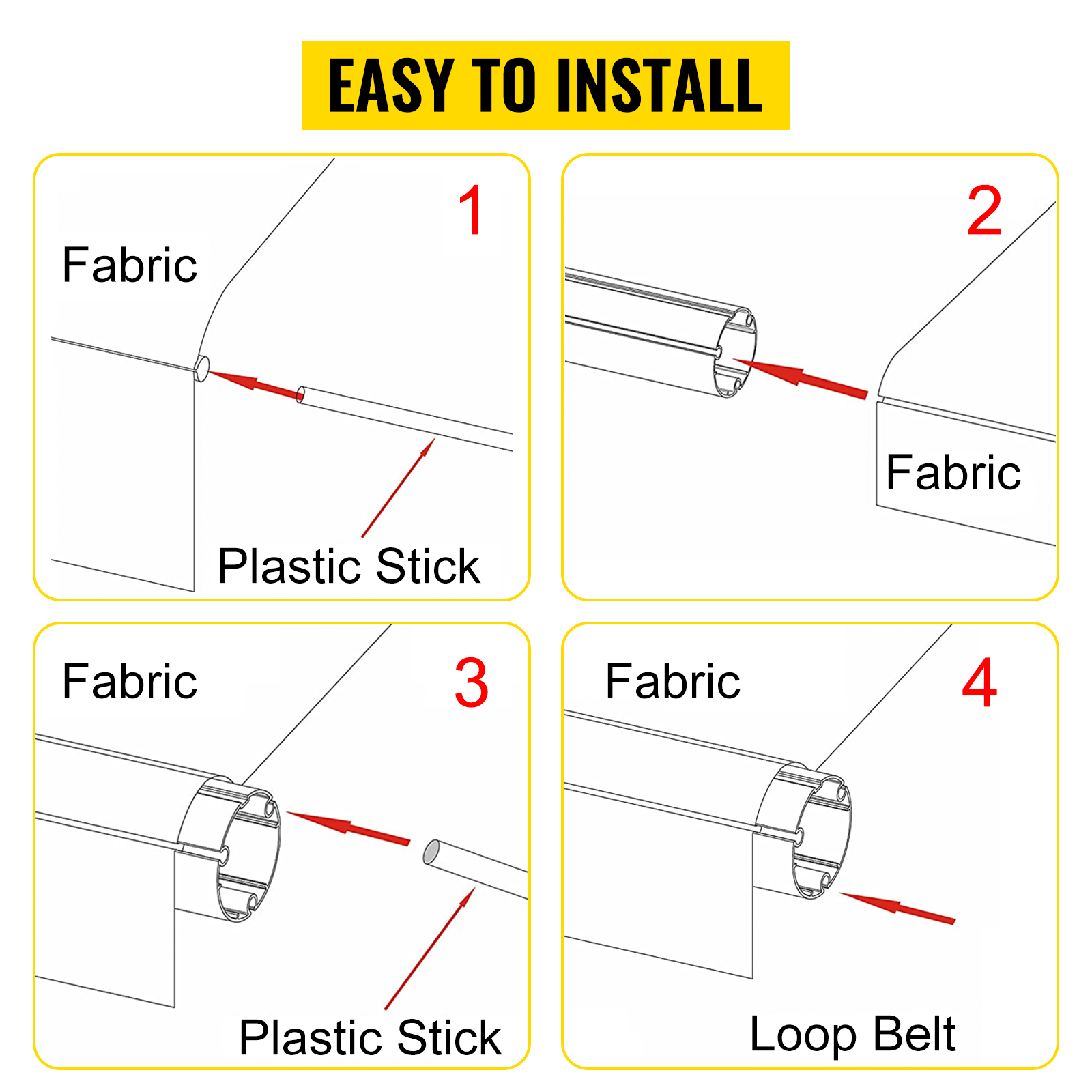 VEVOR RV Awning 20 ft, Awning Replacement Fabric 19 ft 2 in, Premium Grade Waterproof Vinyl, Universal Outdoor Canopy RV Replacement Fabric for Camper, Trailer,and Motor Home Awnings, Charcoal Fade