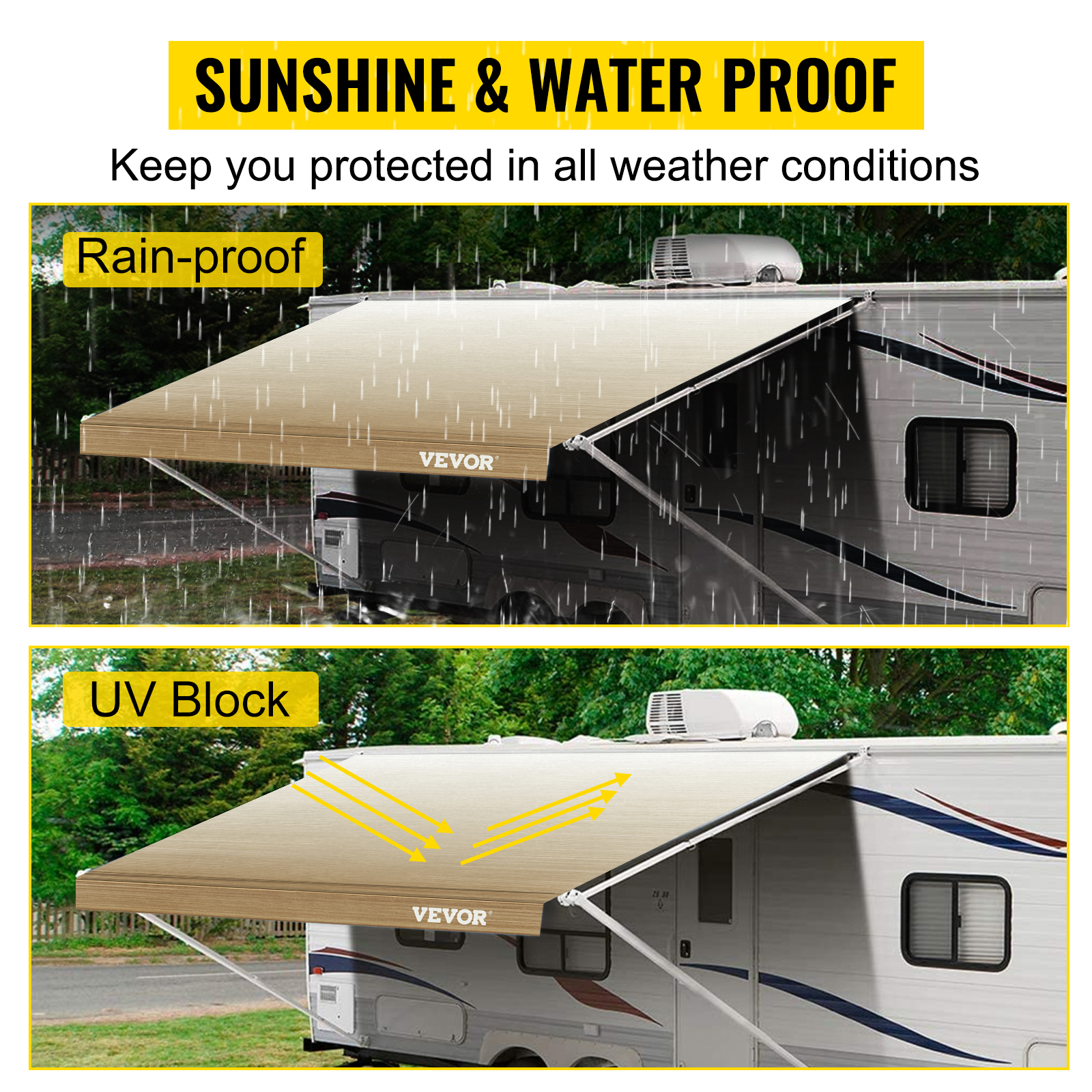 RV Awning,20ft,Brown Fade