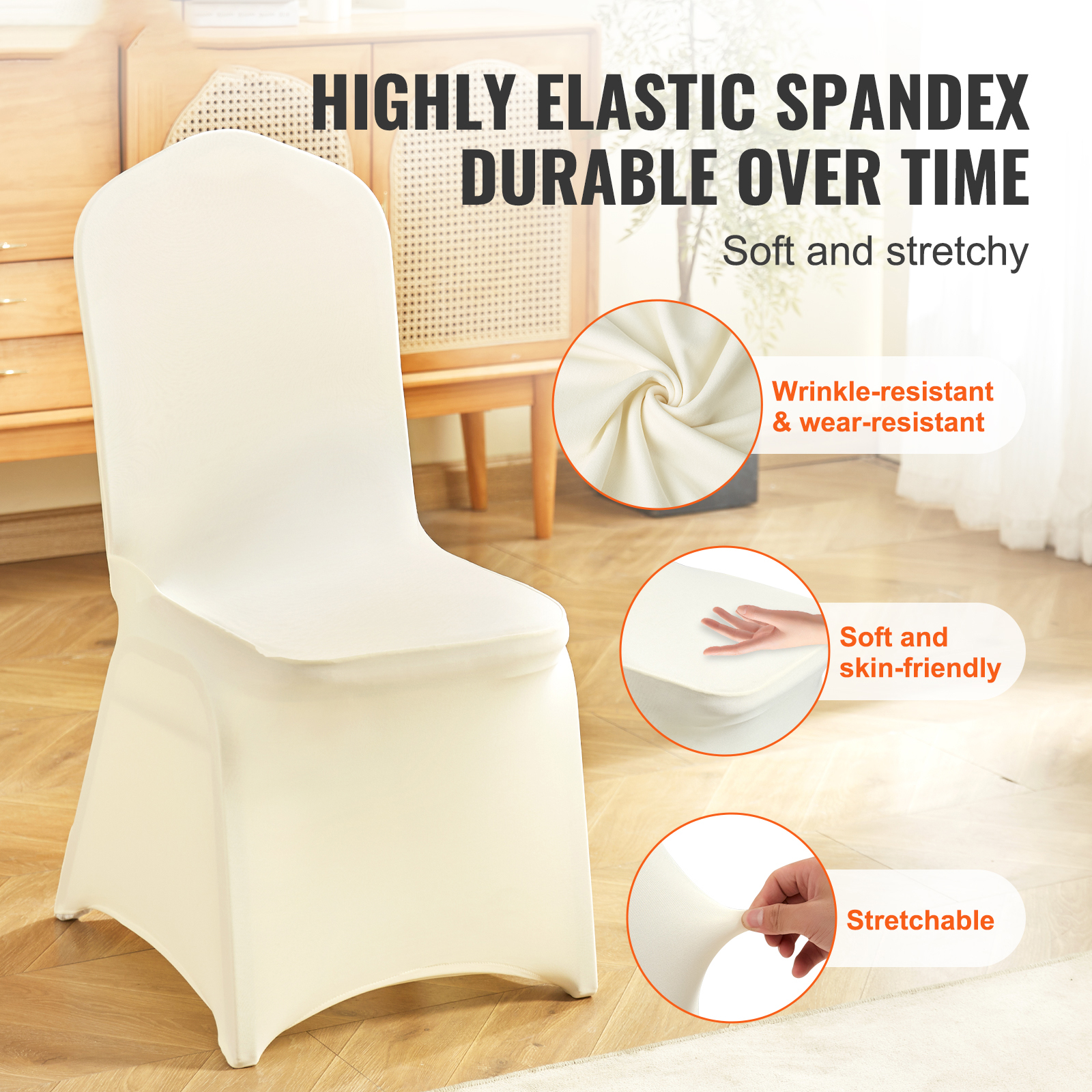 Uimoso 100/50 White/Black Spandex Chair Cover Wedding Banquet Party Folding - Picture 83 of 119