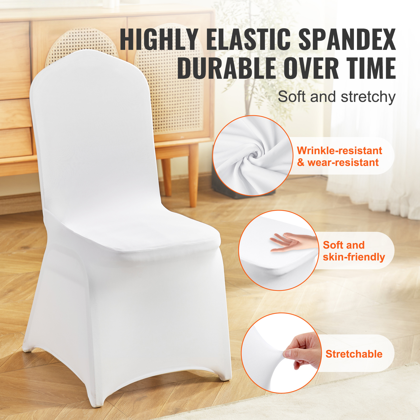 Uimoso 100/50 White/Black Spandex Chair Cover Wedding Banquet Party Folding - Picture 109 of 119