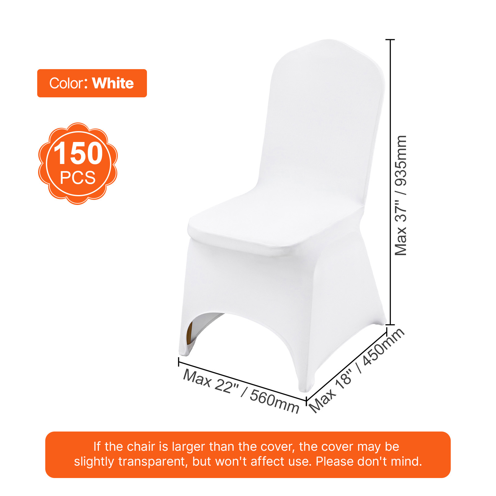 Uimoso 100/50 White/Black Spandex Chair Cover Wedding Banquet Party Folding - Picture 114 of 119