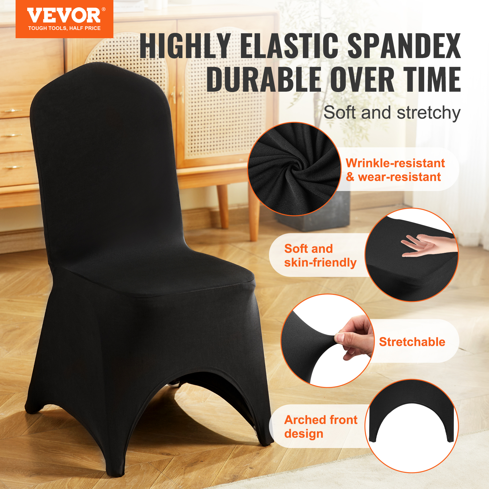 100/50 White/Black Cover Spandex Chair Cover Wedding Banquet Party Folding