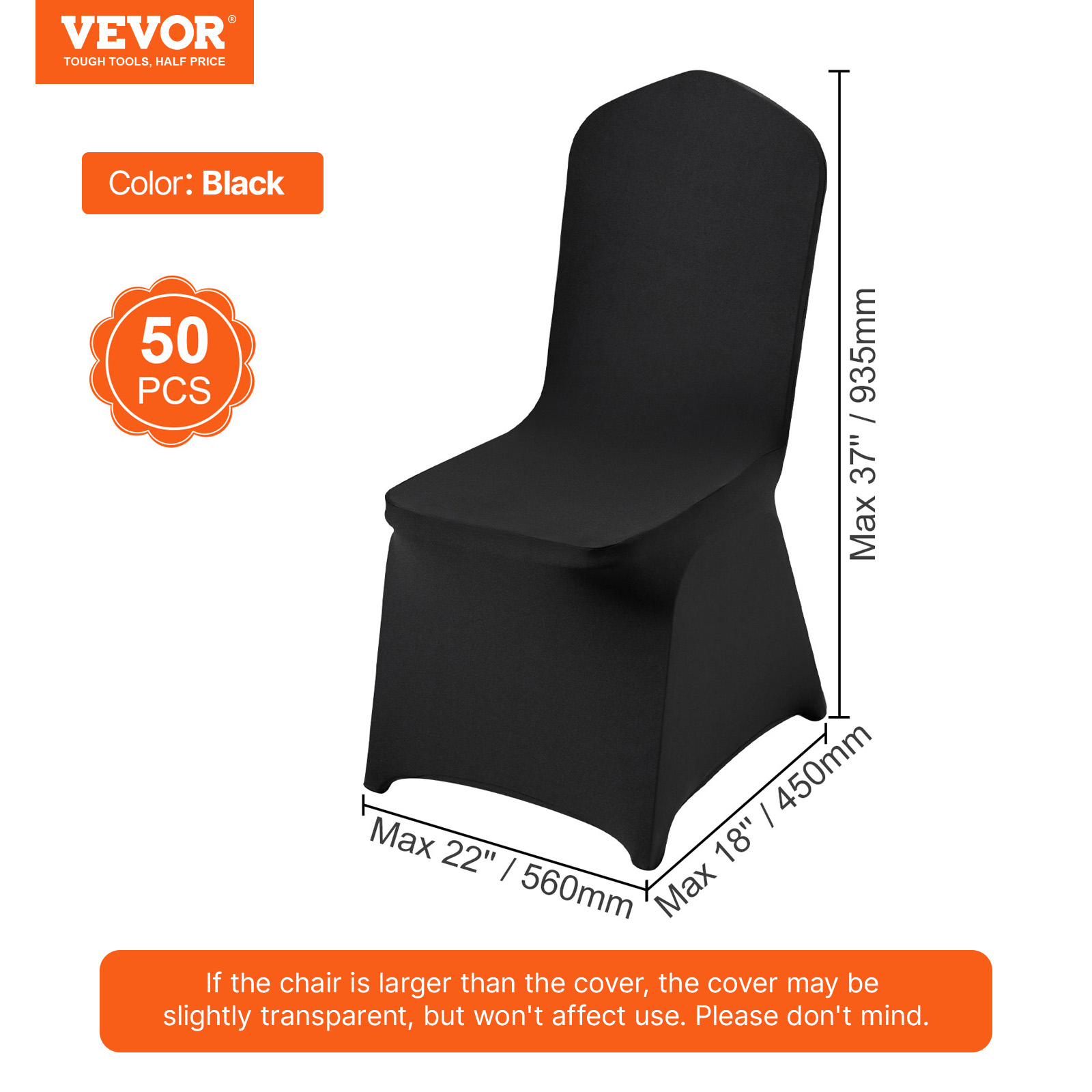 100/50 White/Black Cover Spandex Chair Cover Wedding Banquet Party Folding