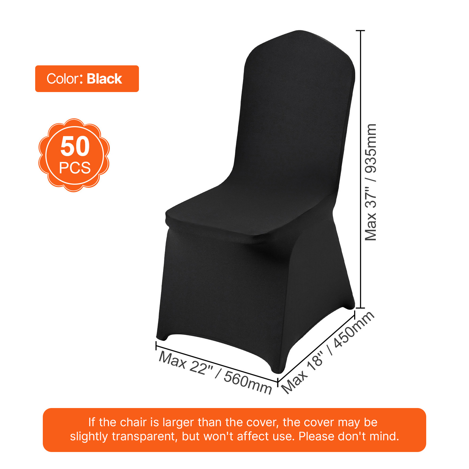 Uimoso 100/50 White/Black Spandex Chair Cover Wedding Banquet Party Folding - Picture 64 of 119