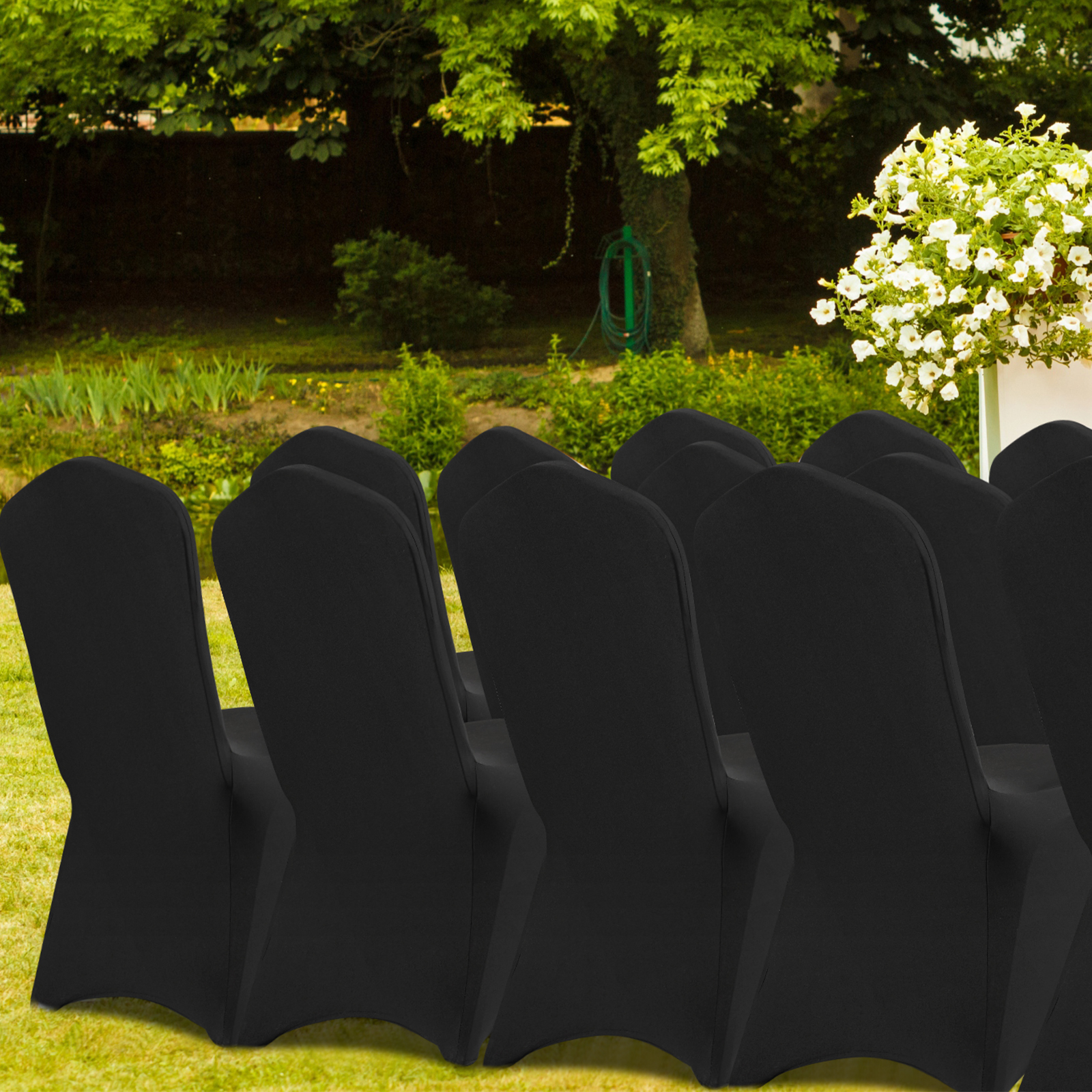 100/50 White/Black Cover Spandex Chair Cover Wedding Banquet Party Folding