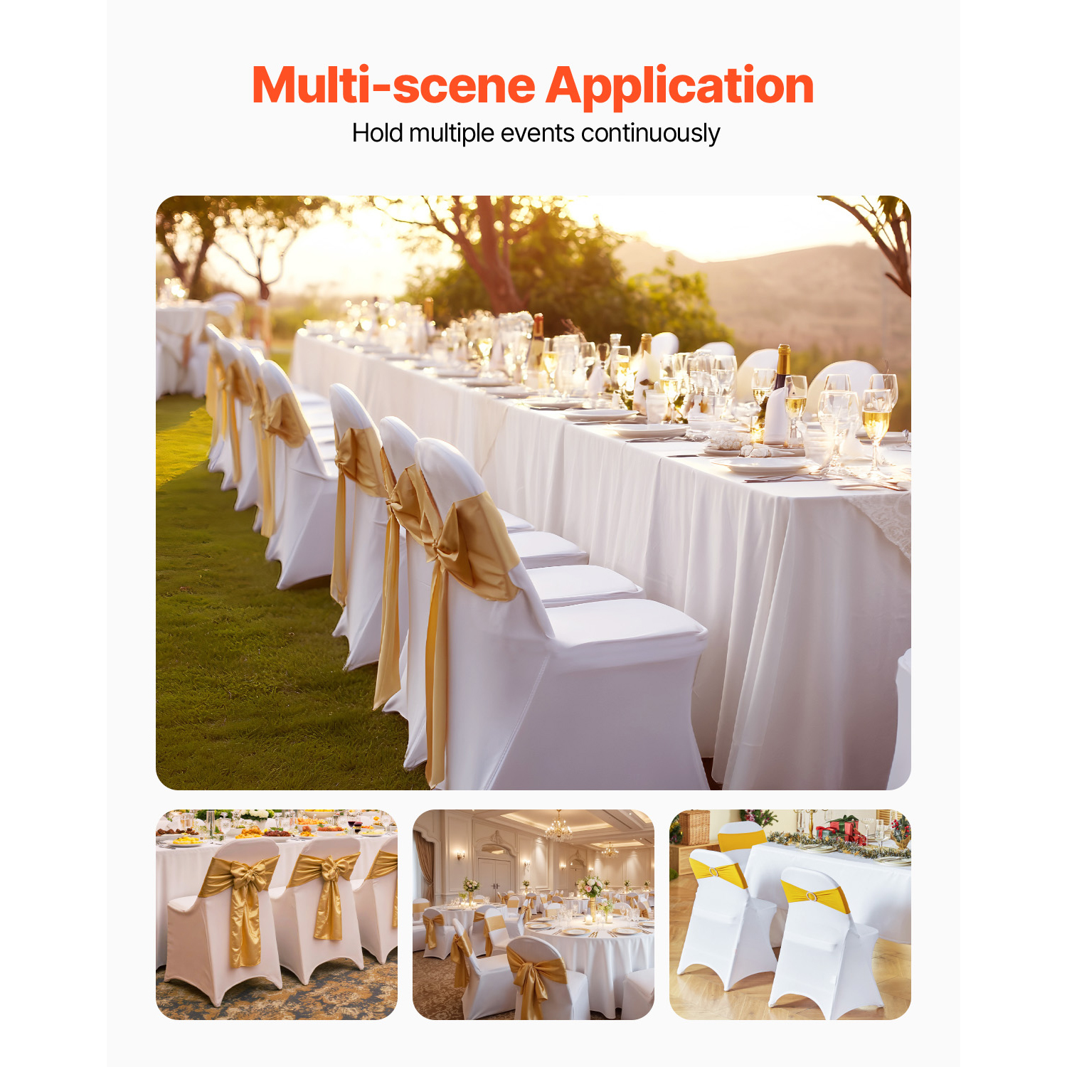 Uimoso 12-150PCS Stretch Spandex Chair Covers for Weddings Parties and Dining