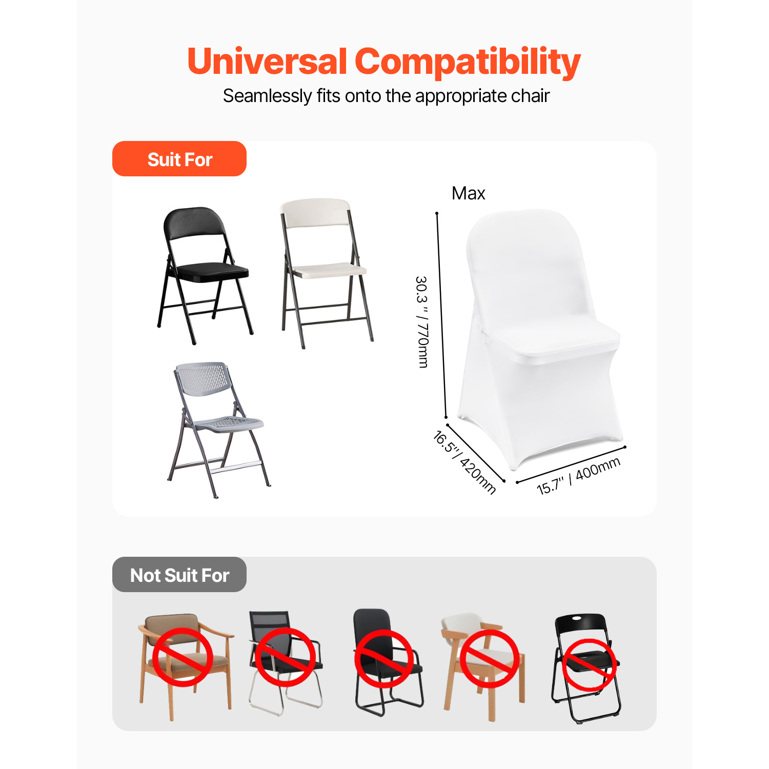 Uimoso 12-150PCS Stretch Spandex Chair Covers for Weddings Parties and Dining