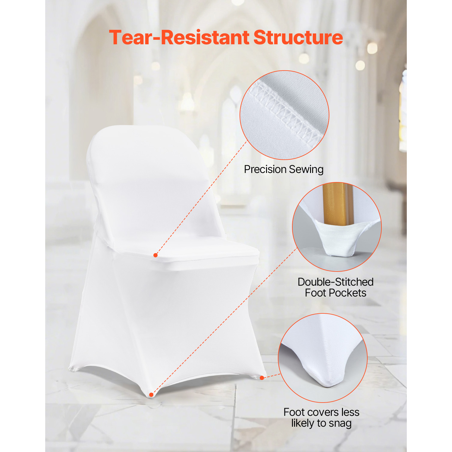Uimoso 12-150PCS Stretch Spandex Chair Covers for Weddings Parties and Dining