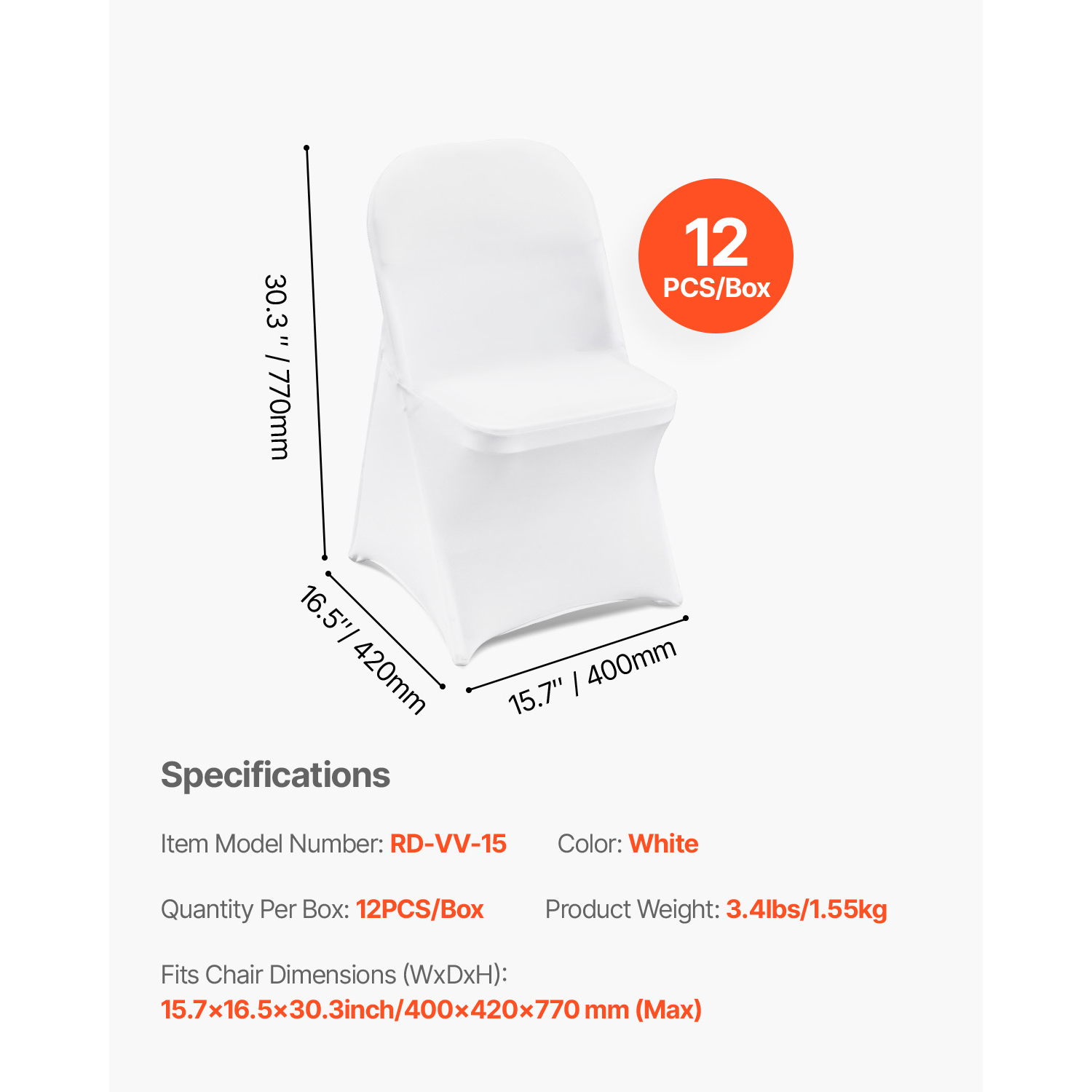 Uimoso 12-150PCS Stretch Spandex Chair Covers for Weddings Parties and Dining