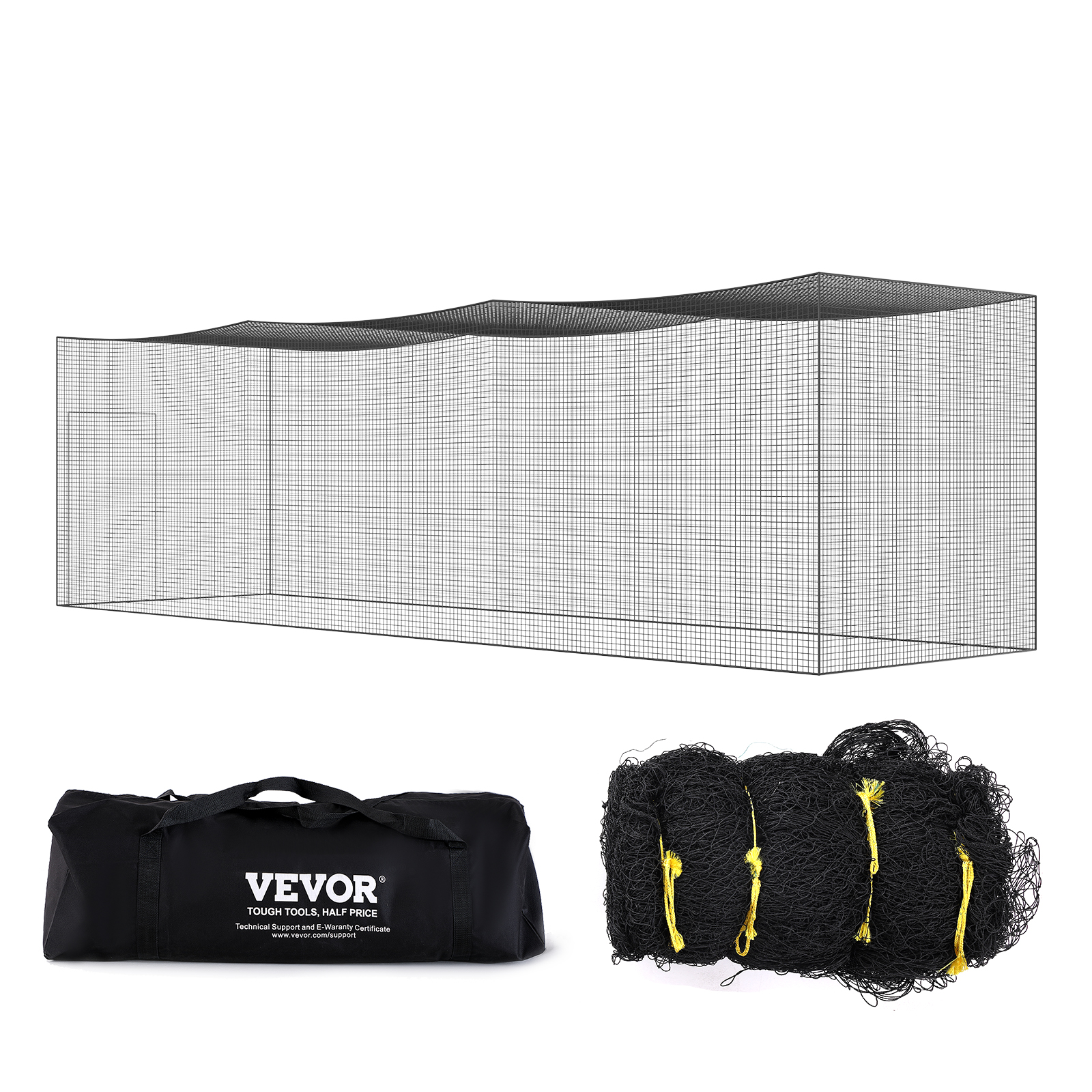 VEVOR 35/55/70 FT Softball Baseball Cage Netting Heavy PE Pitching Batting Net