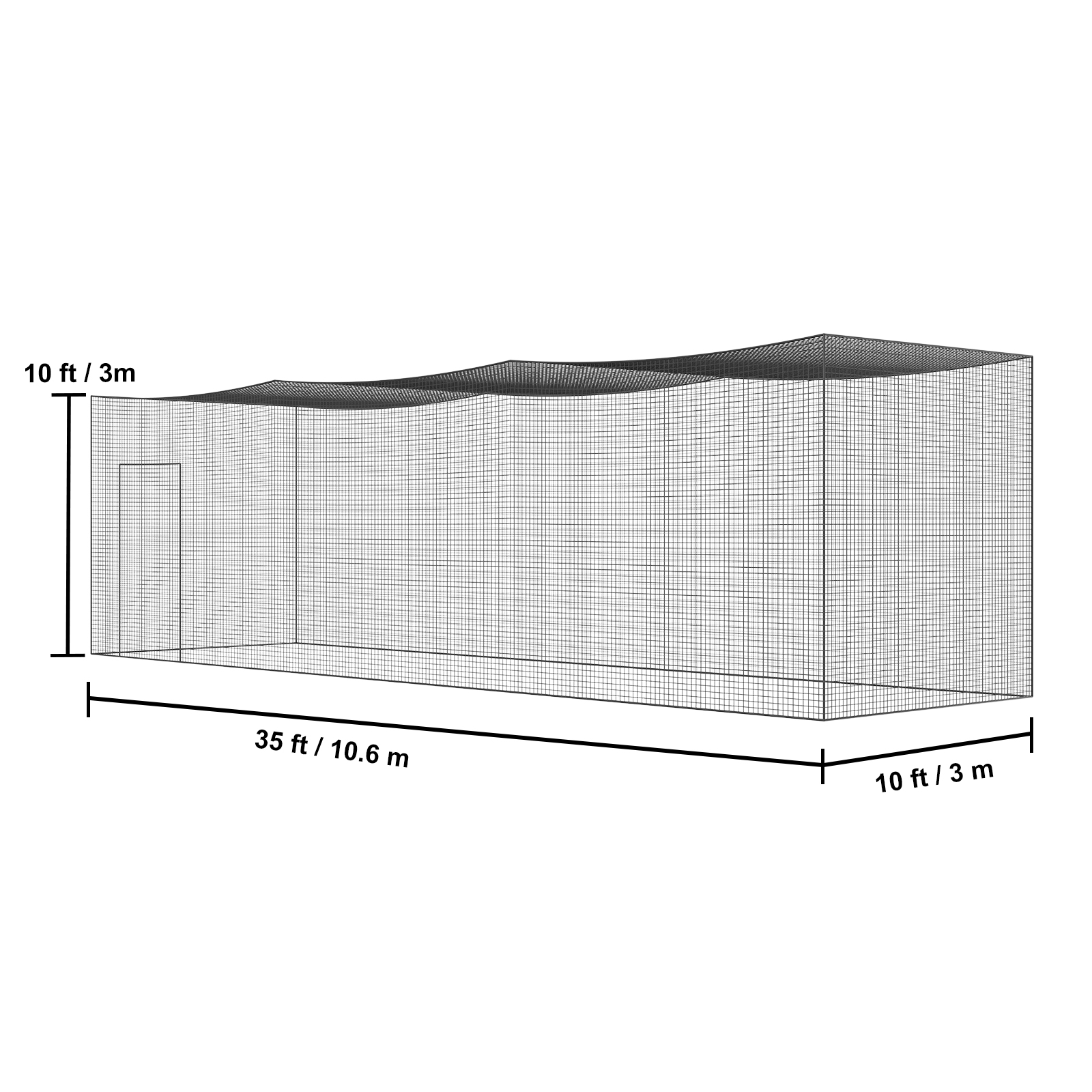 Uimoso 35/55/70 FT Softball Baseball Cage Netting Heavy PE Pitching Batting Net - Picture 20 of 48