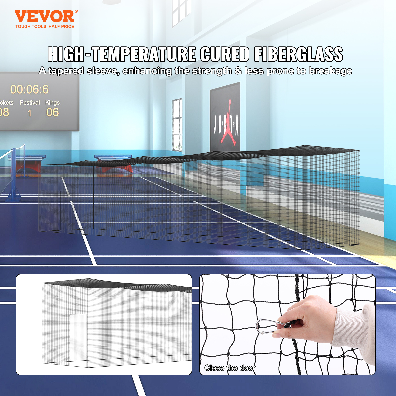 VEVOR 35/55/70 FT Softball Baseball Cage Netting Heavy PE Pitching Batting Net