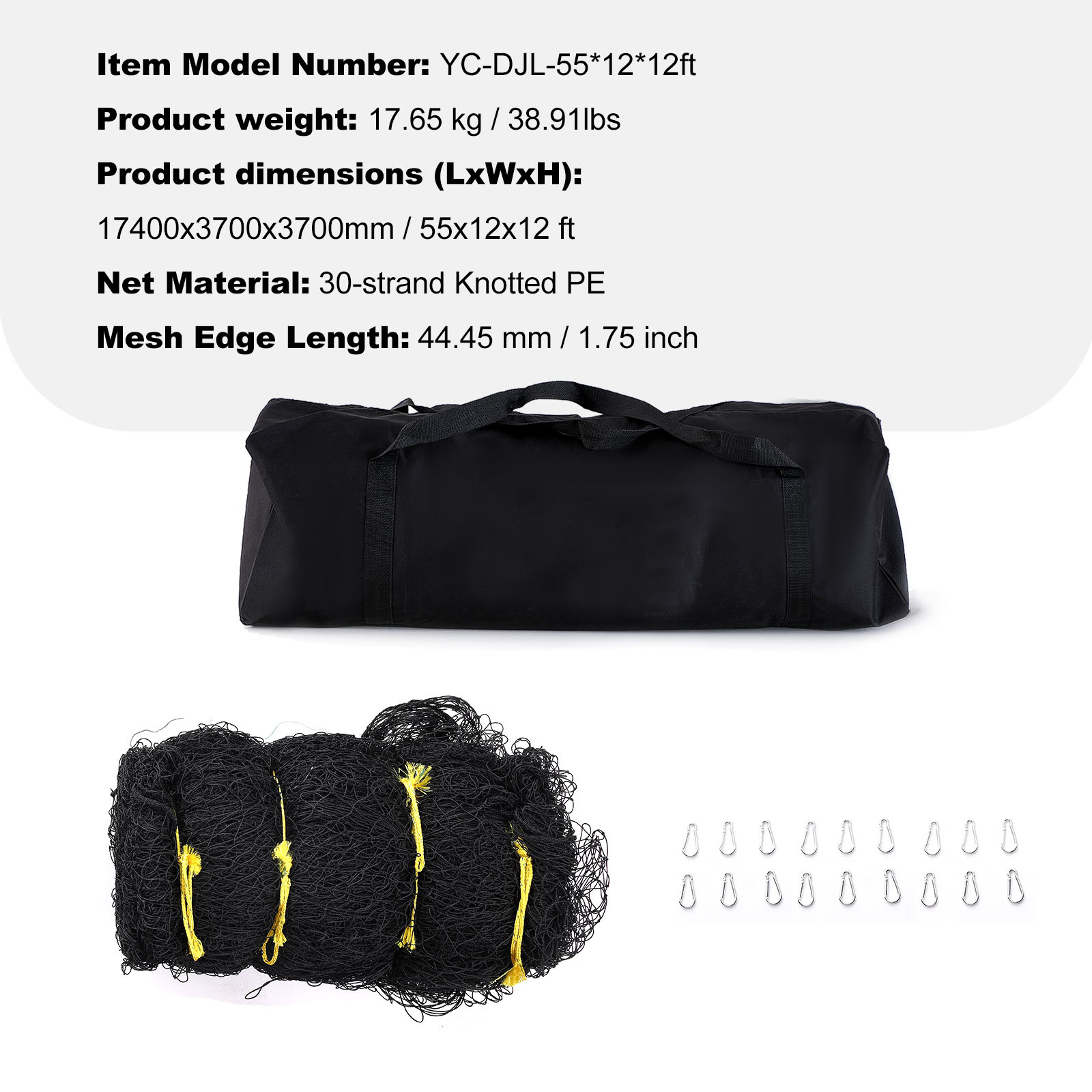 Uimoso 35/55/70 FT Softball Baseball Cage Netting Heavy PE Pitching Batting Net - Picture 31 of 48