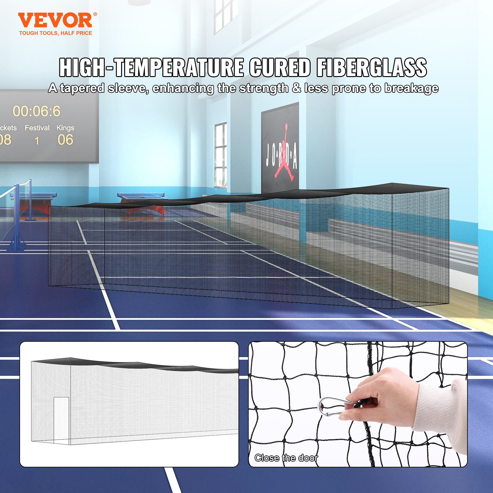 VEVOR 35/55/70 FT Softball Baseball Cage Netting Heavy PE Pitching Batting Net