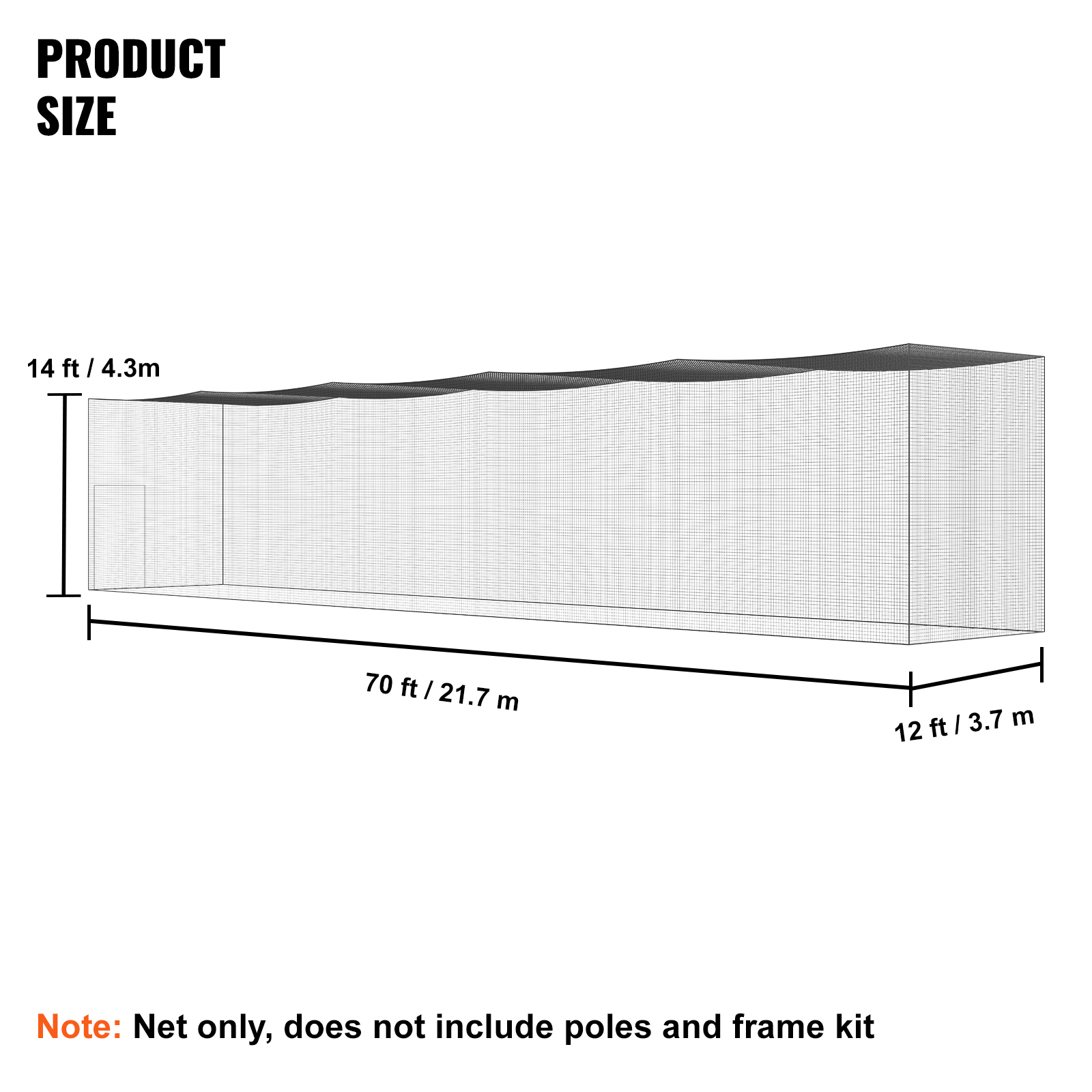 Uimoso 35/55/70 FT Softball Baseball Cage Netting Heavy PE Pitching Batting Net - Picture 42 of 48