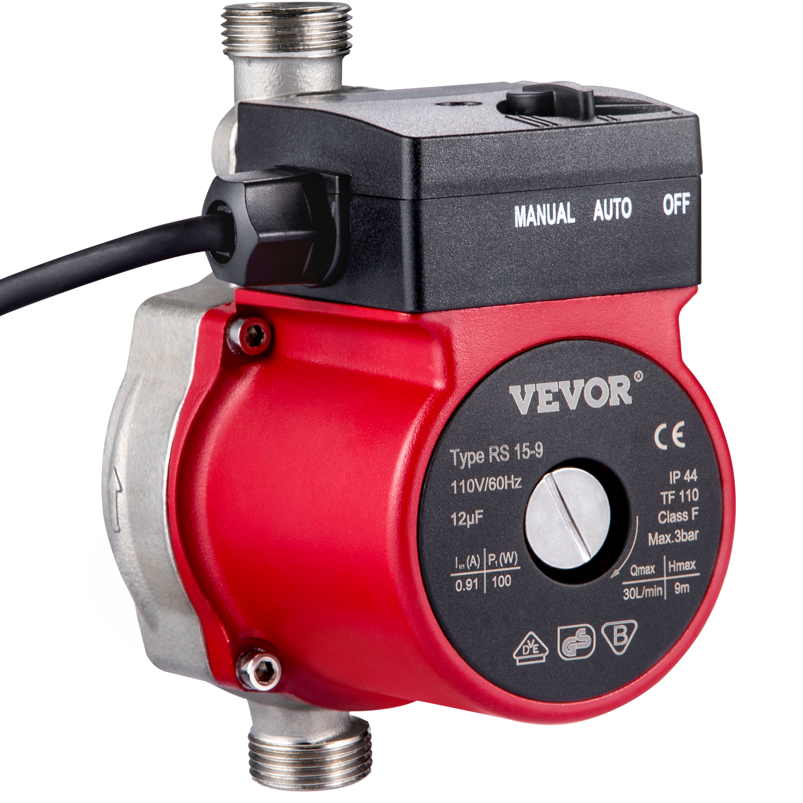 VEVOR Hot Water Circulation Pump Recirculating Pump 46-93/120/245W NPT 3/4" / 1"